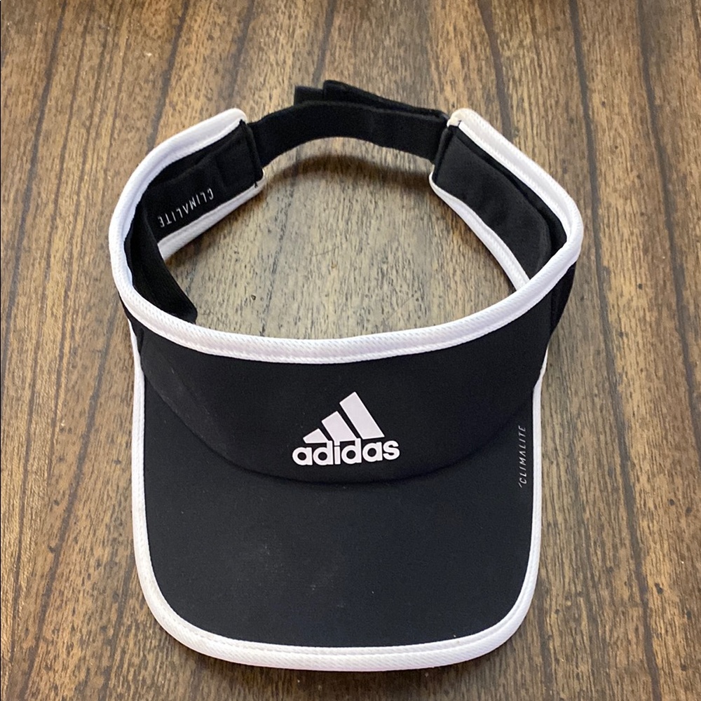 Adidas Black and White Climalite Adjustable Visor